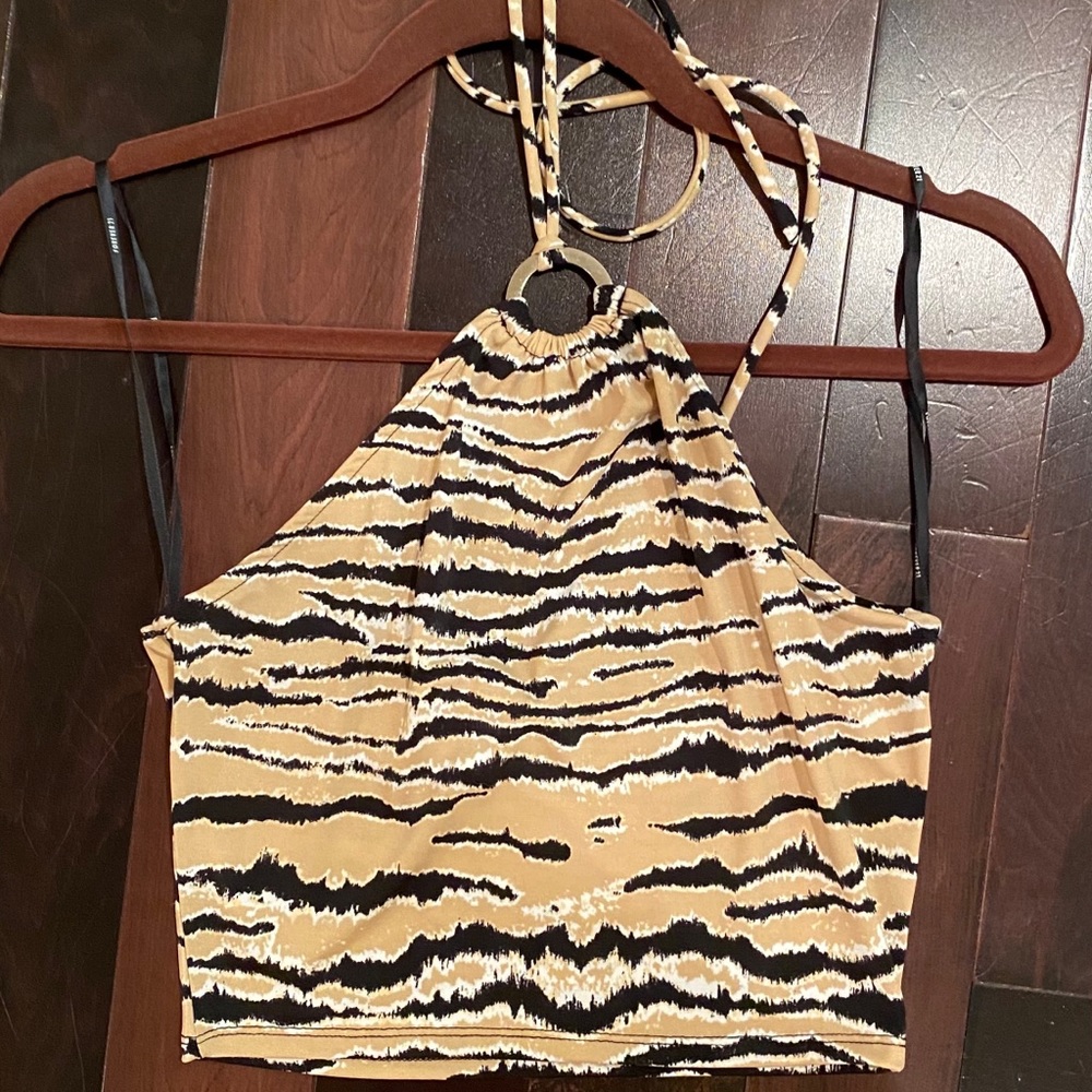 Halter animal pattern top